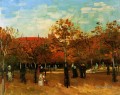 der Bois de Boulogne mit Personen Vincent van Gogh Gehen